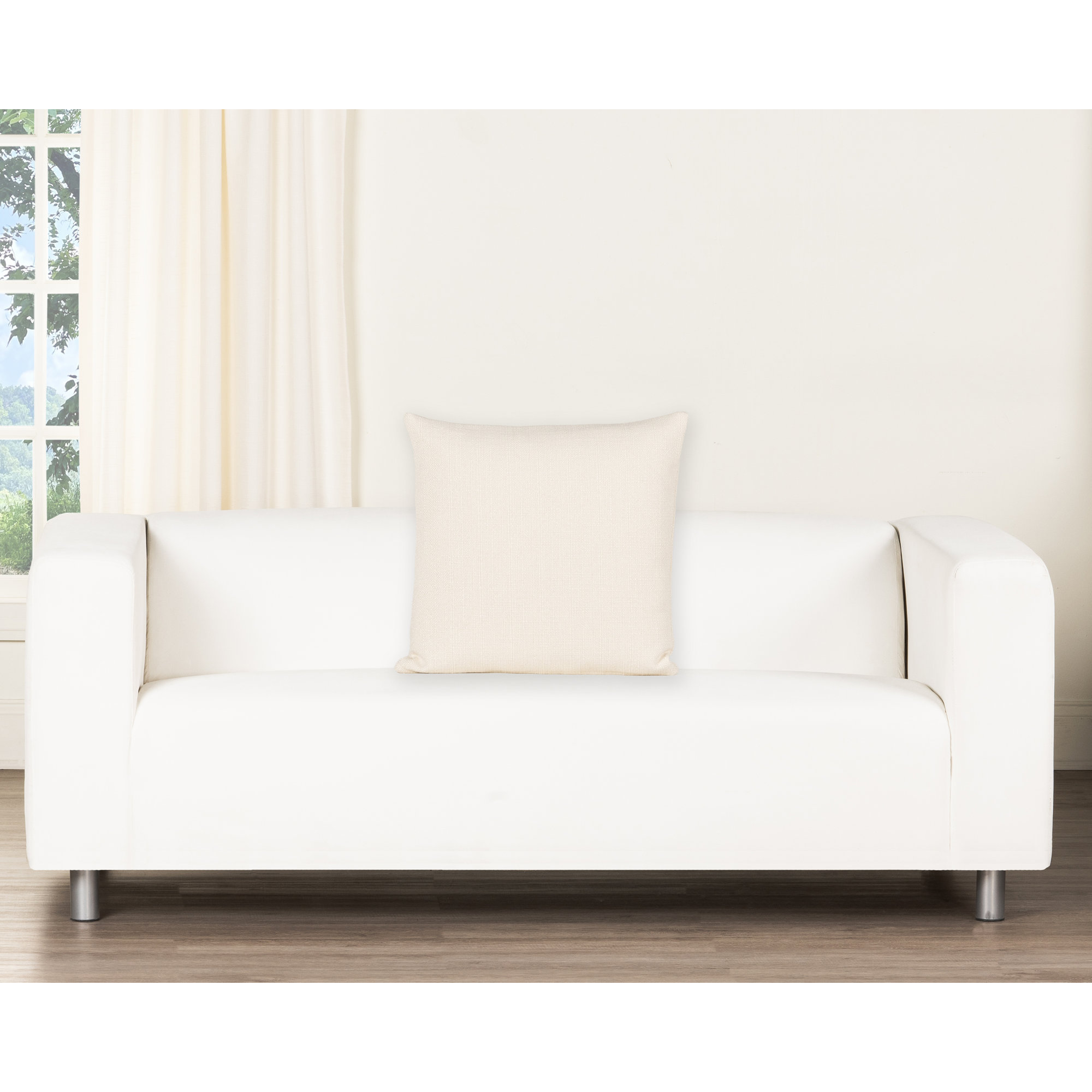 Birch Lane Coolidge Throw Pillow Throw, Square 18", Cream, Polyester