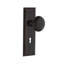 New York Plate with Decorative Keyhole and Black Porcelain Door Knob-1608255869