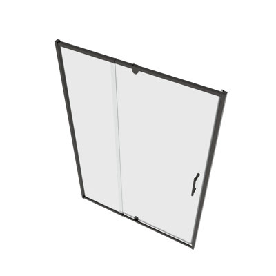 Elegant Pivot Swing Shower Door, Durable Clear Tempered Glass, Modern Matte Black Finish For Sleek Bathroom Style