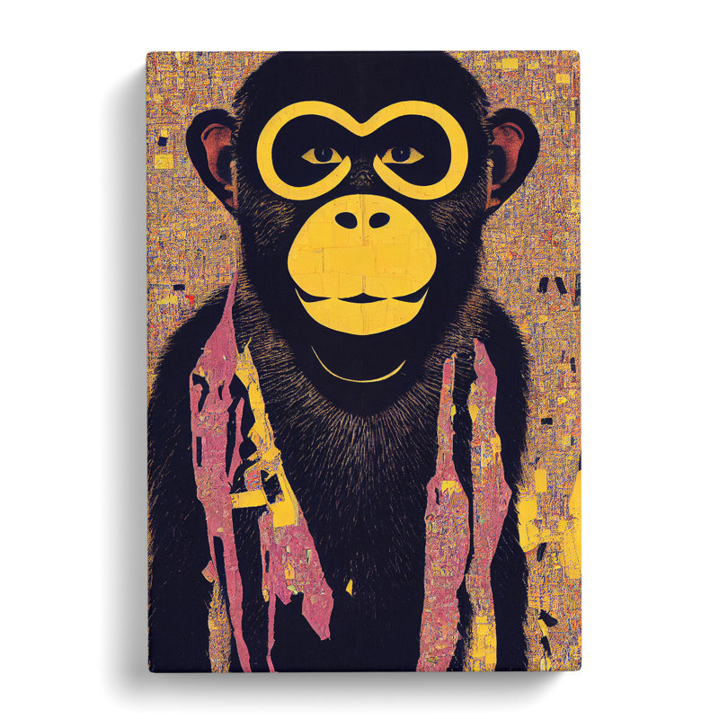 Monkey Abstract - Wrapped Canvas Print, 50cm H x 35cm W x 3cm D