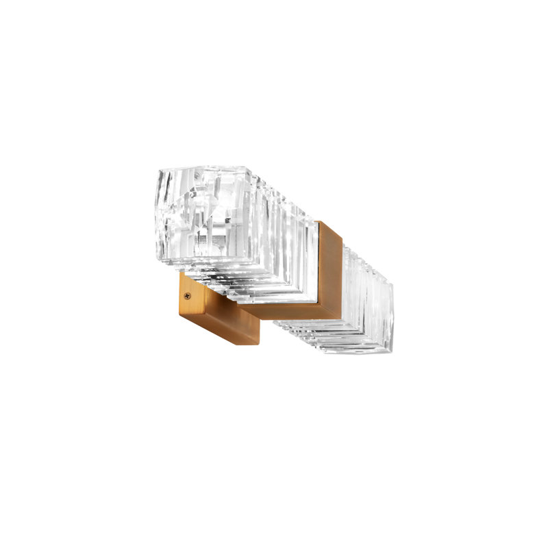 Aged Brass Juliet 2-Light LED Vanity Sconce with Crystal Accents