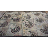 Antique Artistic Folk Art Design American Hooked Rug