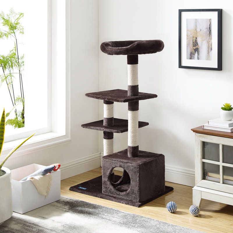 Randolph 43" Brown Plush Multi-Tier Cat Tree