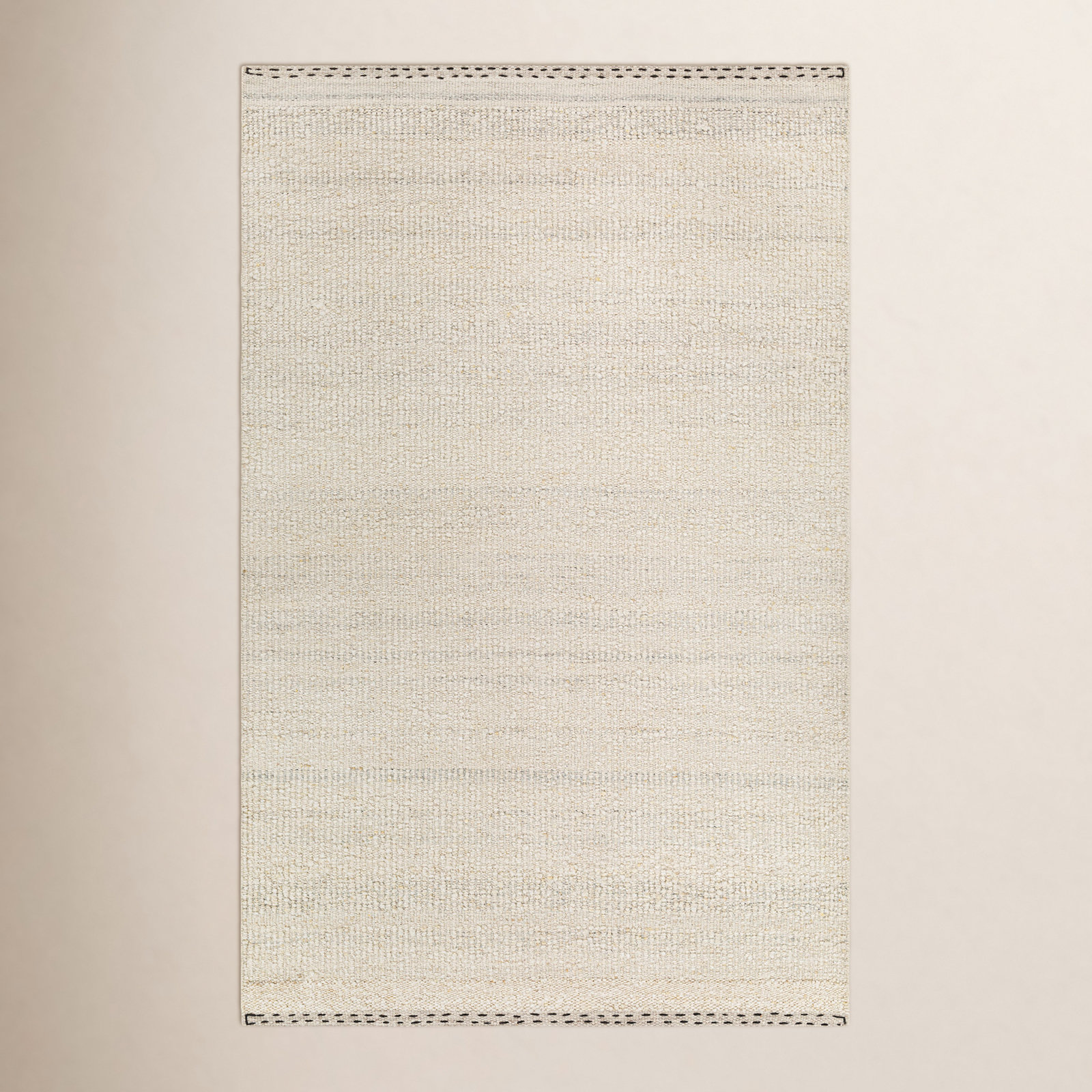 Halifax Hand-Woven Beige Wool Rug, Rectangle 8'10" x 12'
