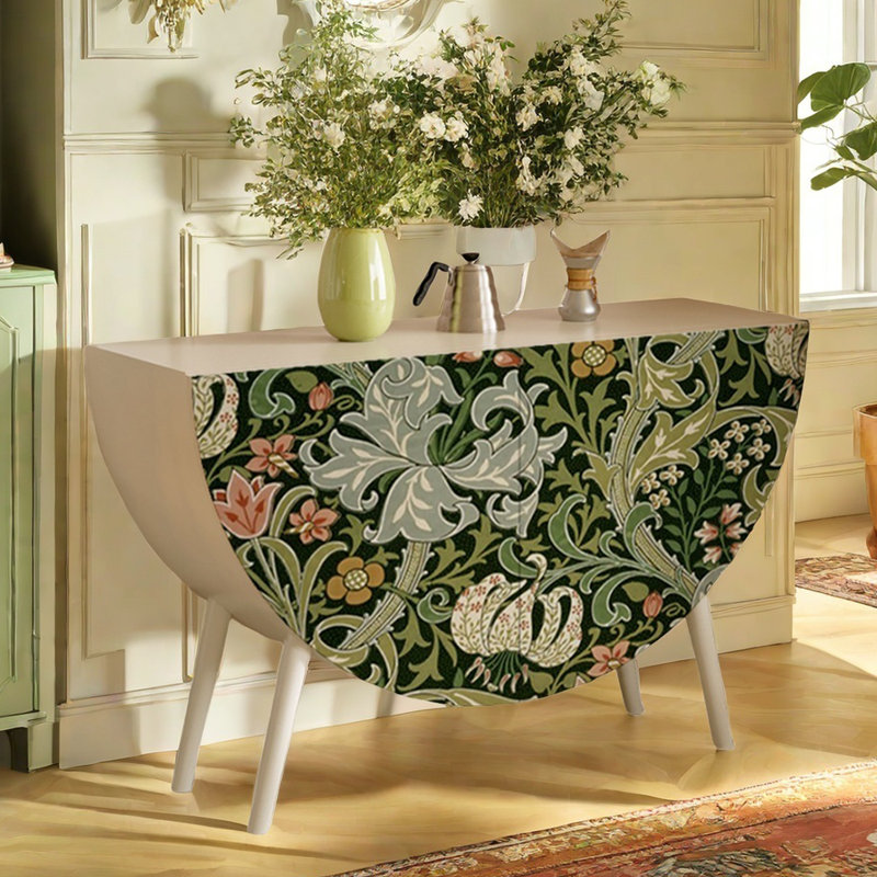 Buffet rétro en demi-lune, Blanc/vert
