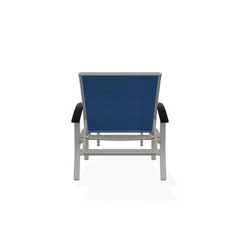 Askar Outdoor Rust-Resistant Metal Chaise Lounge, Cobalt 35D Sunbrella®, Black P70, Textured Snow