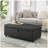 Modern Large Comfort Sofa Ottoman with Storage, Modular Sectional Storage Ottoman With Wheels For Living Room,Lounge Ottoman, Couch Storage Ottoman ,Large Storage Ottoman Bench -Dark Grey PU