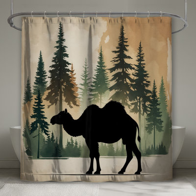 Rideaux de douche Camel In Forest Silhouette