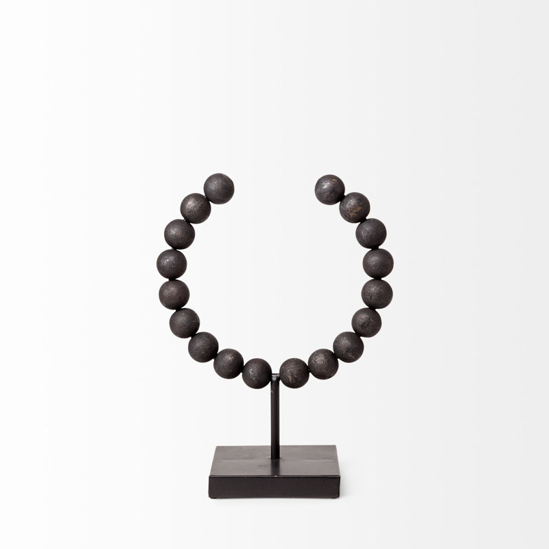 Sculpture Shira, H 11,6 po x l 9,4 po x P 4,5 po, Noir, noir, noir, noir