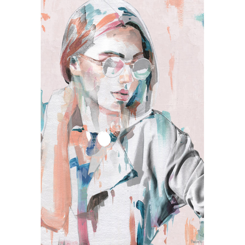 Hipster Girl by Parvez Taj - Wrapped Canvas Painting, 38cm H x 25cm W