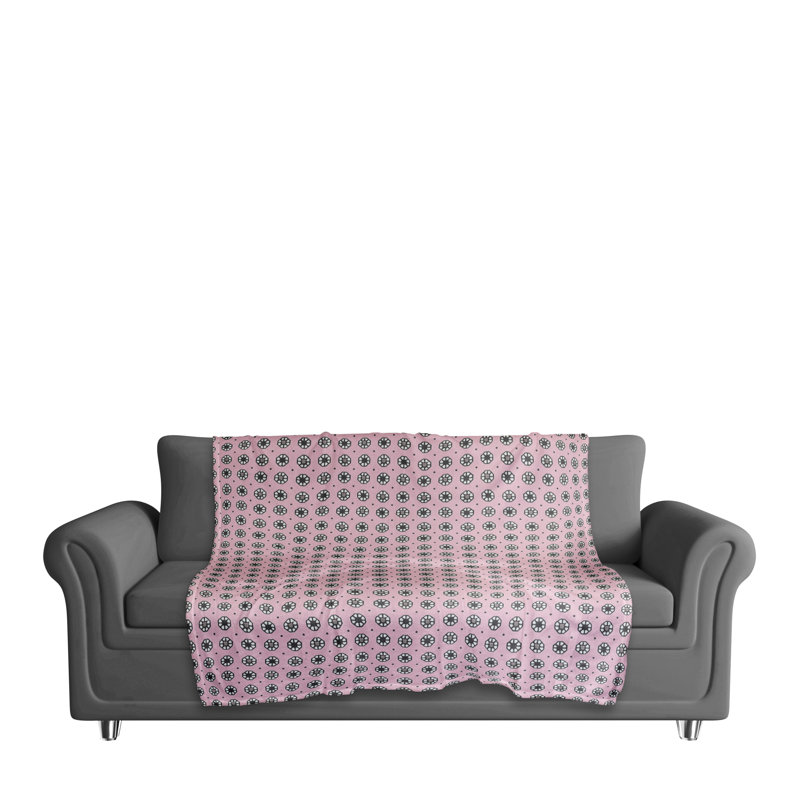  Jeté à motif floral Pixel, Rose