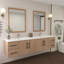 Meuble-lavabo mural 84 po avec double évier en acrylique renforcé Victoria-97880877
