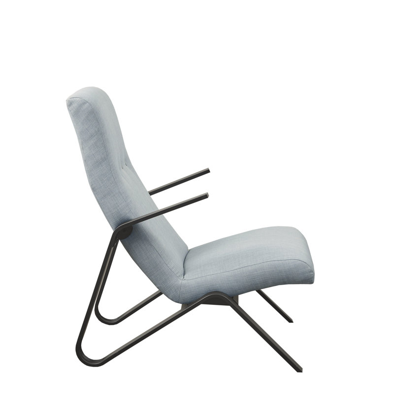 Black Modern Accent Chair with Manufactured Wood Frame
