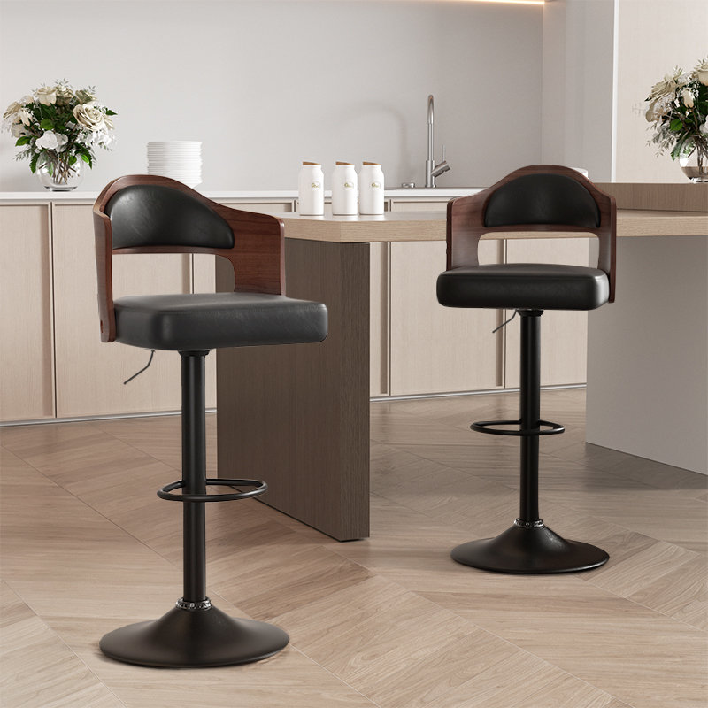 Ensemble de 2 tabourets pivotants modernes réglables, Vert