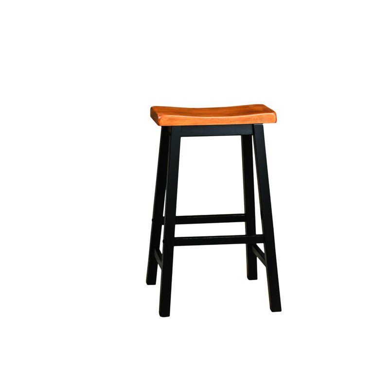 Tabouret de selle en bois 29 po, noyer