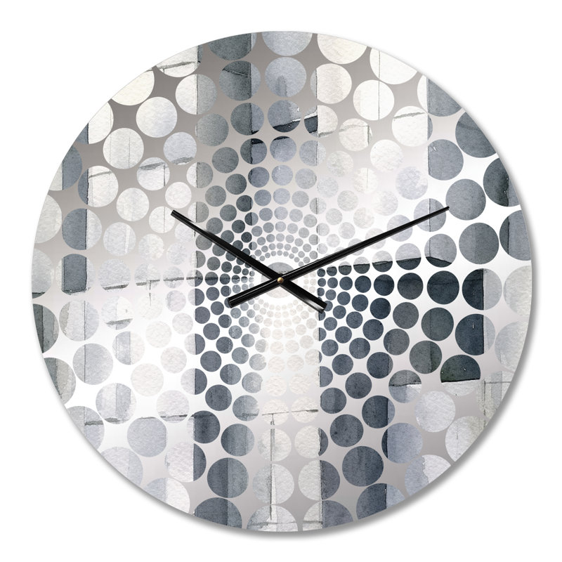 Horloge murale abstraite grise Zen I - Minimalisme abstrait, Petit