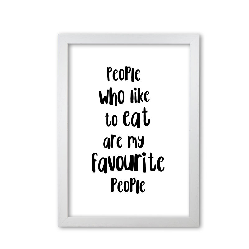 People Who Like to Eat 1 Piece Wall Art, 85 cm H x 60 cm W x 5 cm D, White Grain Frame