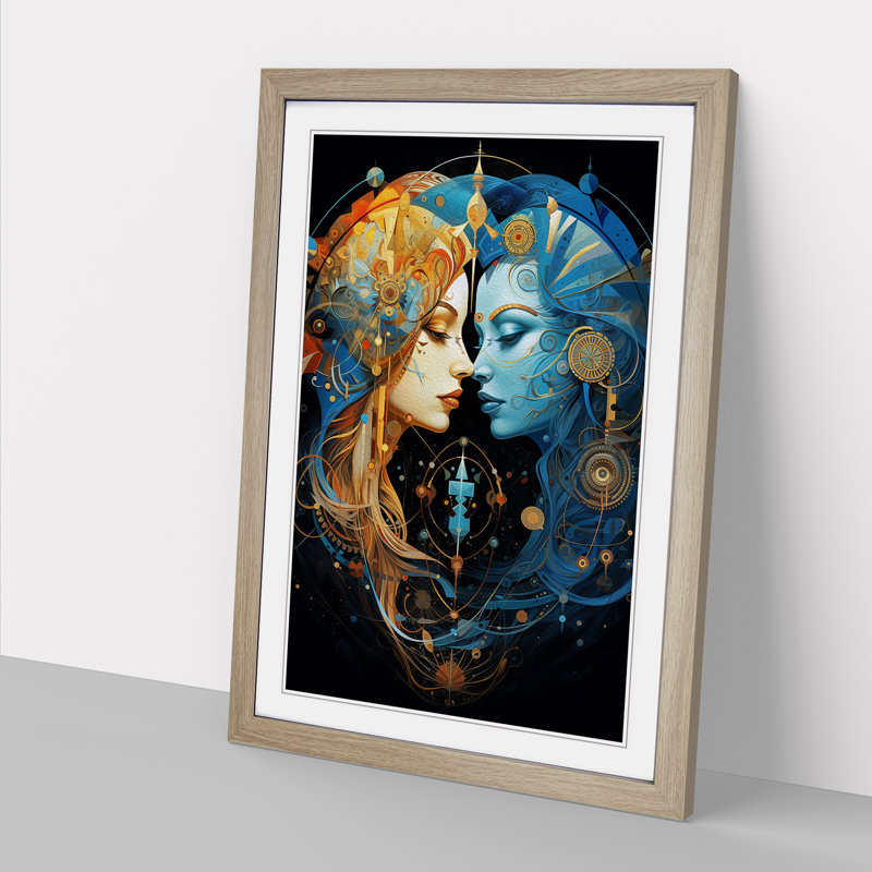 Single Picture Frame Wall Art, 46cm H x 34cm W, Oak Framed