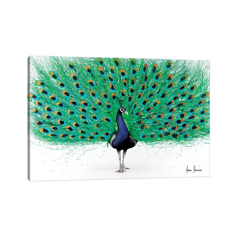 Proud Peacock by Ashvin Harrison - Painting on Canvas, 101.6 cm H x 66.04 cm W x 1.91 cm D, Wrapped Canvas