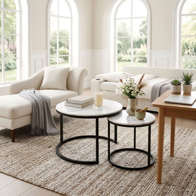 Table basse, tables rondes gigognes