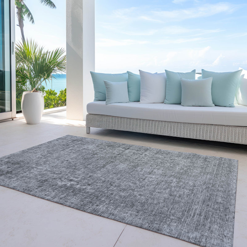 Tapis intérieur / extérieur gris Felissae, 5 pi x 7 pi 6 po