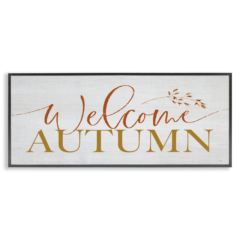 Invitation «Welcome Autumn», giclée encadrée par Lux + Me Designs, Giclée encadrée noir minuit, H 10 po x l 24 po