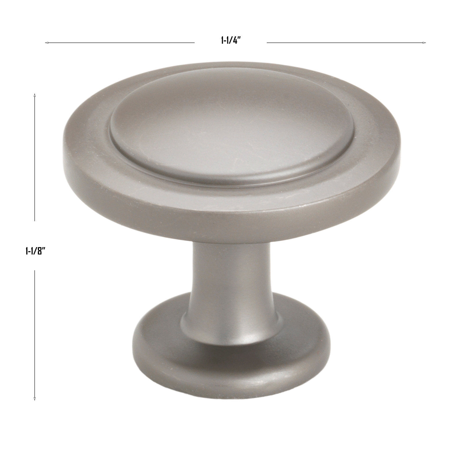 1 1/4" Diameter Mushroom Knob Multipack, Graphite