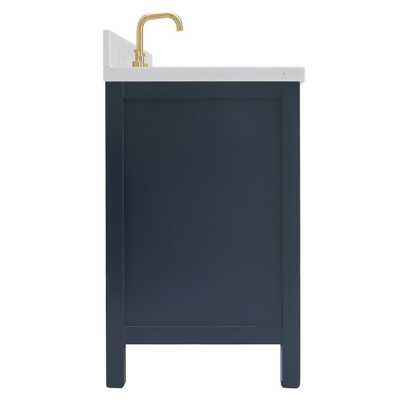  Meuble-lavabo simple 54,25 po avec comptoir, Bleu minuit / laiton satiné, Oval