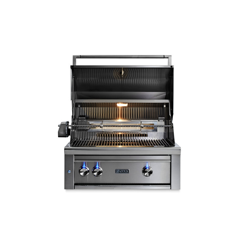 2-Burner Built-In Convertible Gas Grill with Rotisserie, Liquid Propane