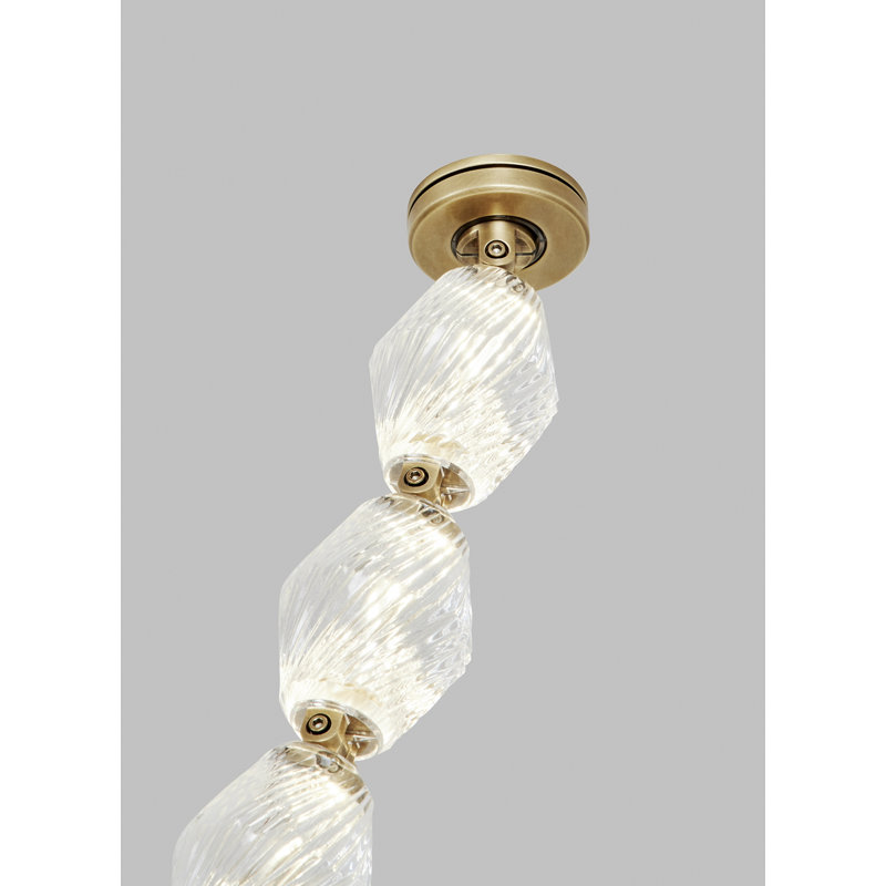 Collier 8 - Light LED Pendant, 3000K, Surface Natural Brass, 26.2" H x 2" W x 2" D