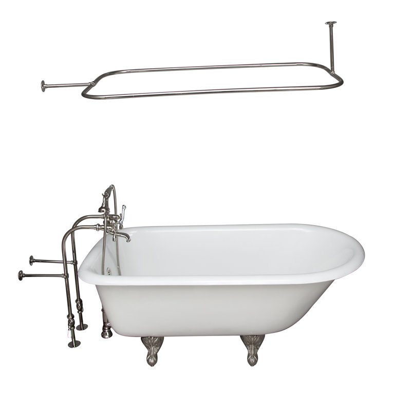 54'' x 30'' Soaking Cast Iron Bathtub, Polished Nickel
