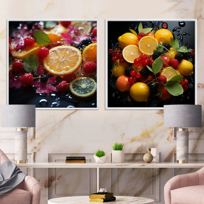 Expressive Colors Expressive Growth Fruit - Fruits Square Collage Set Of 2