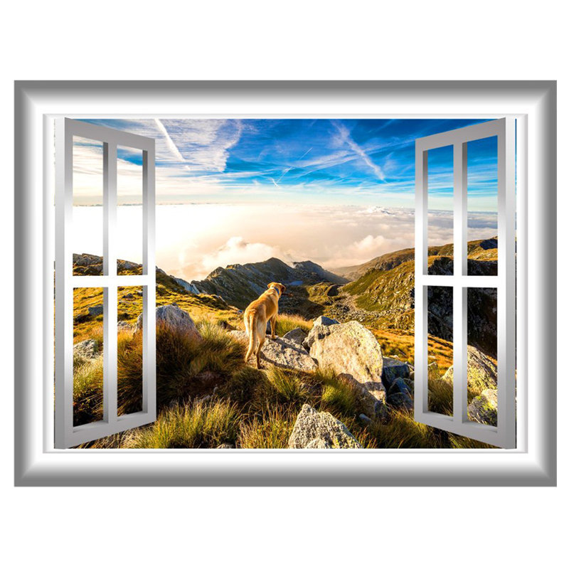 Décalcomanie murale d’extérieur mountain window, H 18 po x l 22 po x P 0,01 po