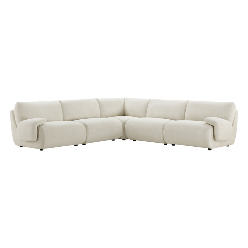Canapé d'angle modulaire rembourré en forme de L Nita Ashira 5 pièces, 118 po, H 31,5 po x l 123,22 po x P 123,22 po, Milo