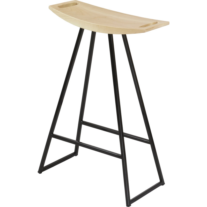 Tabouret de bar et de comptoir Robert, Noir, noir, noir, noir, Érable, Tabouret de comptoir (siège d'une hauteur de 24 p