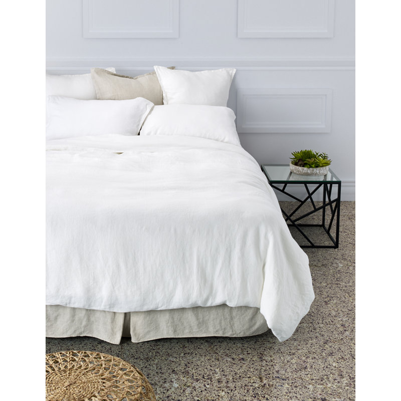 Linen Duvet Cover Set, Queen Duvet Cover + 2 Shams, Natural
