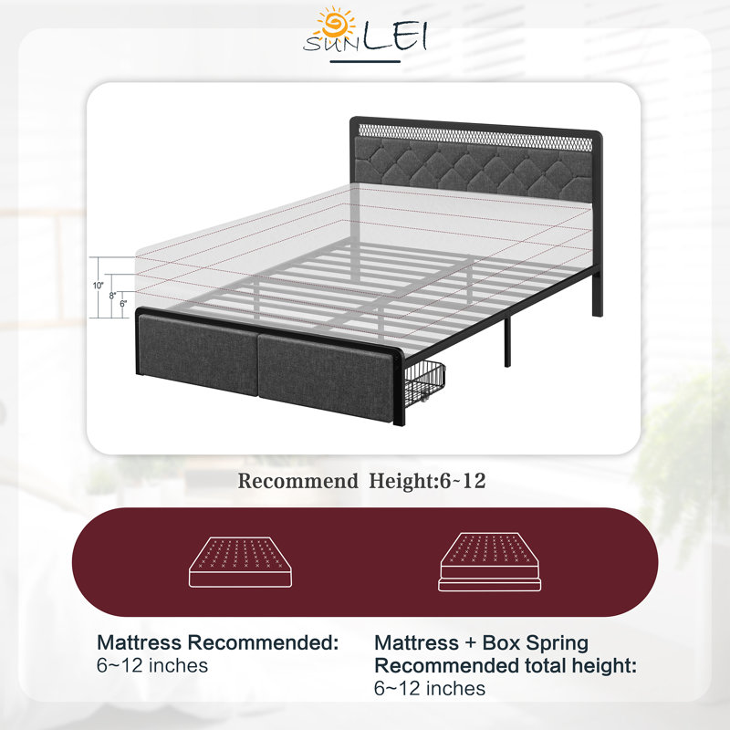 Jesai Platform Bed with Two Drawers, Full