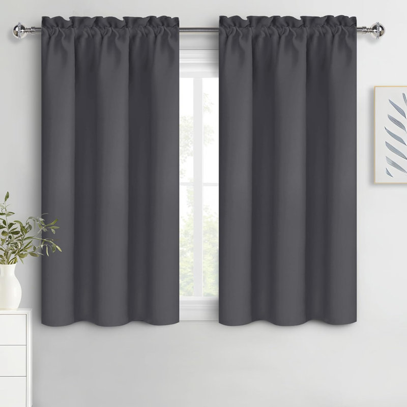 2 Panels Blackout Curtains – Thermal Insulated, Energy Saving & Noise Reducing Bedroom and Living Room Curtains, Set of 2 Rod Pocket Curtain Panels