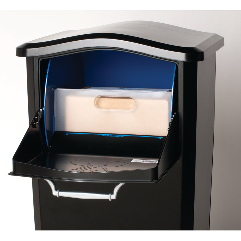 Elephantrunk Parcel Drop Box 2 Door Front Load Vertical Package Drop, Black