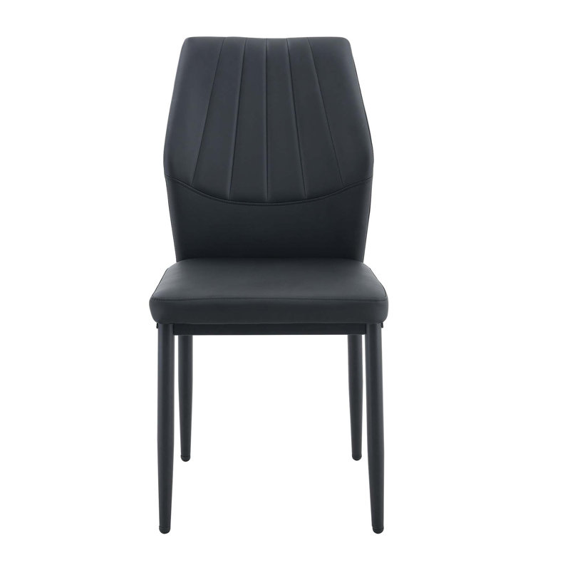 Ensemble de chaises de salle à manger ergonomiques avec PU stable et support stable, 3, Noir