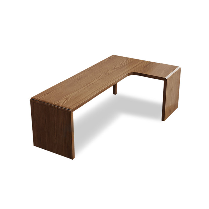 Bureau minimaliste en L: bois massif et grand espace de travail, H 29,53 po x l 78,74 po x P 47,24 po