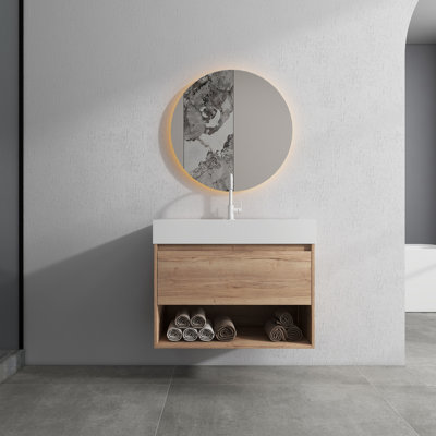 Meuble-lavabo simple 29 po à fixer au mur (lavabo non inclus)