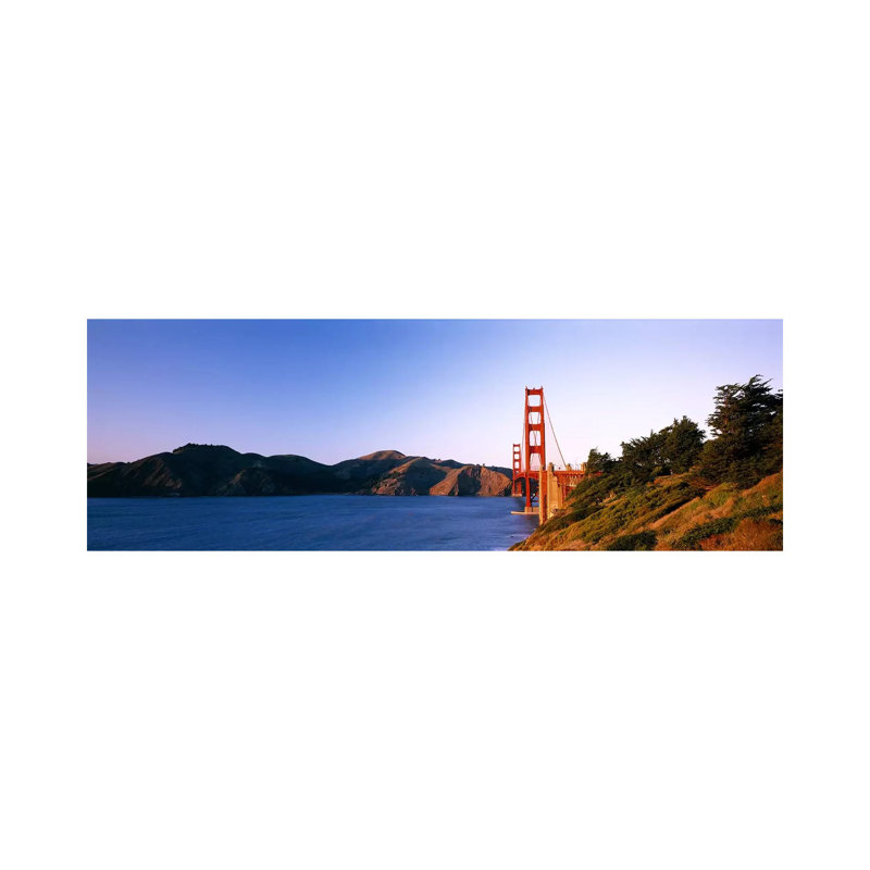 Suspension Bridge Across The Sea, Golden Gate Bridge, San Francisco - Wrapped Canvas Panoramic Print