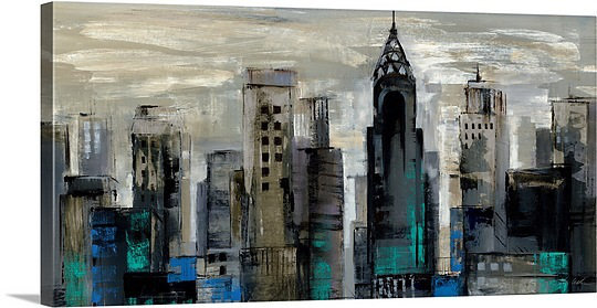 «New York Moment» par Silvia Vassileva - reproduction, H 15 po x l 30 po x P 1,5 po, Toile