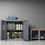 Armoire de garage en métal gris avec porte, armoire de rangement murale, armoire à outils flottante pour sous-sols, cuisines et entrepôts