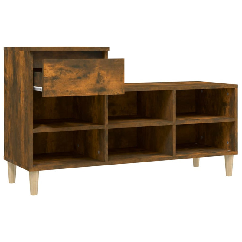6 Pair Shoe Storage Cabinet, Rustic Brown
