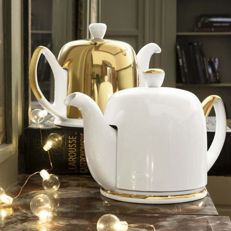 Salam Porcelain Teapot Set Teapot, 33.81 fl oz, White/Blue