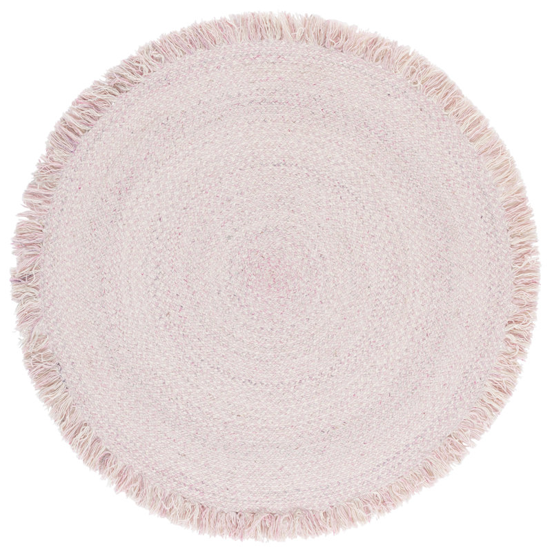 Braided Hand Woven No Pattern Indoor Rug, 3'-0" x 3'-0" Round