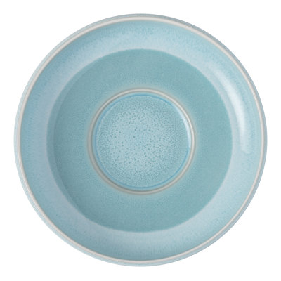Like. by Villeroy & Boch – Perlemor Aqua Espresso Cup Saucer, Dimensions: Approx. 4.75 × 4.75 × .75 in, Blue, Dishwasher-Safe & Microwave-Safe, Pottery-Look Effect Glaze, Premium Porcelain Saucer