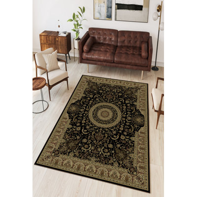 Eco-Friendly Hall Carpet, 100% Polyester, 31.5 x 59.1 inches | Antibacterial, Non-Slip PVC Dot Underside, 650 g/m², 0.16 in Pile Height | Machine Washable, Durable & Stylish Black Design for Home Decor